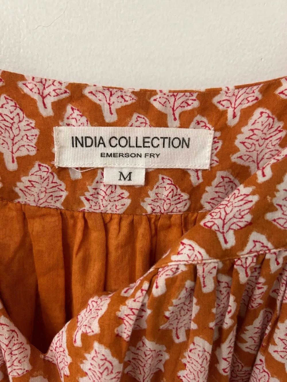 Emerson Fry India Collection Adelina Dress Women’s M Bell Sleeve Ruffle Mini - Picture 5 of 15